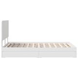 Storage Bed with Headboard White 135 x 190 cm Engineered Wood 3412693