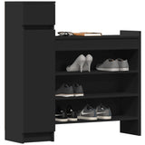 Shoe Cabinet Black 100.5x28x100 cm Engineered Wood 840423