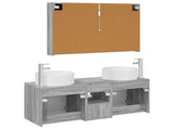 Bathroom Cabinet Set 4 pcs Grey Sonoma Engineered Wood 3406588