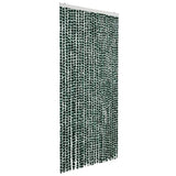 Insect Curtain Green and White 100x220 cm Chenille 325447