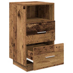 ZNTS Bedside Cabinet with 2 Drawers Old Wood 36x36x68 cm 858592