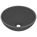146972 Luxury Bathroom Basin Round Matt Dark Grey 32,5x14 cm Ceramic