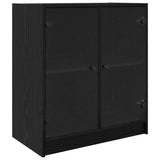 Side Cabinet Black Oak 68 x 37 x 75.5 cm Engineered Wood 886248