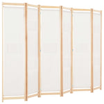 ZNTS 6-Panel Room Divider Cream 240x170x4 cm Fabric 248174