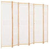 ZNTS 6-Panel Room Divider Cream 240x170x4 cm Fabric 248174