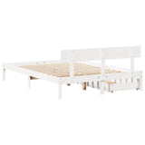 Bed Frame without Mattress White 120x190 cm Small Double Solid Wood Pine 3301503