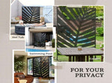 Decorative Privacy Screen with Stand, 6.5FT Freestanding Metal Outdoor Divider, Decorative Privacy T3398P324051