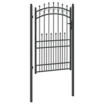 Fence Gate with Spikes Grey 200 x 100 cm Powder-coated steel 42009006