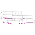 ZNTS Metal Bed Frame without Mattress Brown Oak 183x213 cm 3308518