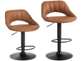 Bar Stools Set of 2, PU Leather Swivel Barstools with Backrest and Footrest for Kitchen, Counter, T3398P552520