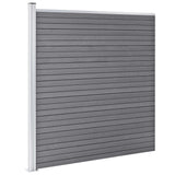 WPC Fence Set 5 Square 1 Slanted 965x186 cm Grey 3053237
