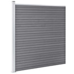 WPC Fence Set 5 Square + 1 Slanted 965x186 cm Grey 3053237