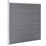 WPC Fence Set 5 Square + 1 Slanted 965x186 cm Grey 3053237