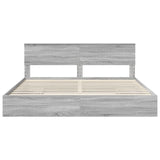 Storage Bed Grey Sonoma 200 x 200 cm Engineered Wood 3410768