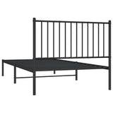 Metal Bed Frame without Mattress with Headboard Black 100x200cm 350859