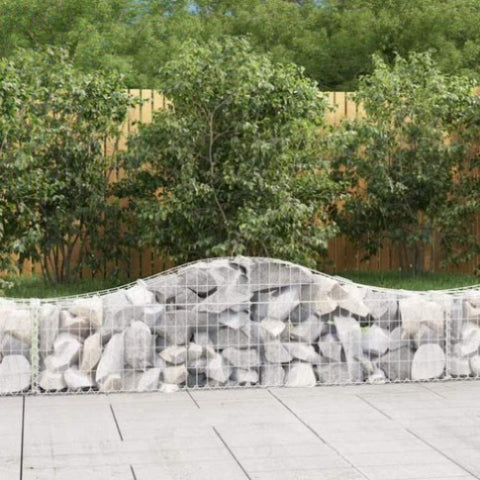 Arched Gabion Baskets 10 pcs 200x30x40/60 cm Galvanised Iron 3145375