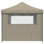 ZNTS Foldable Party Tent Pop-Up with 4 Sidewalls Taupe 4004930