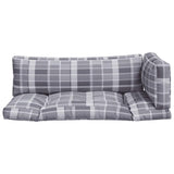 Pallet Cushions 3 pcs Grey Check Fabric 360958