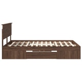 Bed Frame with Headboard Brown Oak 140 x 200 cm Engineered Wood 3408759