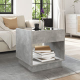 Coffee Table with Infinity LED Concrete Grey 50x50x50 cm 847654
