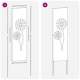 Garden Privacy Screen White 32 x 140 cm Cold-rolled steel 876232