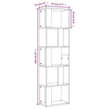 Book Cabinet Smoked Oak 45x24x160 cm Engineered Wood 826375