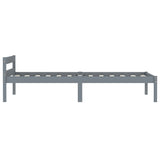 Bed Frame without Mattress Grey Solid Pine Wood 100x200 cm 283197