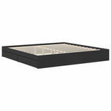 Storage Bed with Headboard Black 200 x 200 cm Engineered Wood 3411174