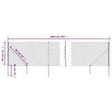 Chain Link Fence with Spike Anchors Green 0.8x10 m 153920