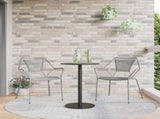 Garden Table Round Black 50x72 cm Steel 4009308