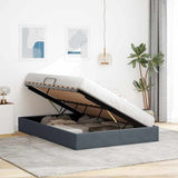 Storage Bed with Mattress Dark Grey 153 x 203 cm Velvet 3370137