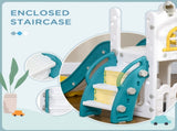 5 in 1 Toddler Slide with Basketball Hoop, Climber, Telescope, Storage Basket, for Ages 1-3 Years, T3398P422165