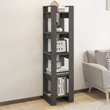 Book Cabinet/Room Divider Grey 41x35x160 cm Solid Wood Pine 813871