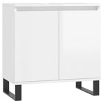 ZNTS 3 Piece Bathroom Cabinet Set High Gloss White Engineered Wood 3187799