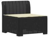 3-Seater Garden Sofa with Cushions Rattan Look PP Anthracite 3443818