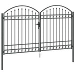 Fence gate with Lock Grey 300 x 175 cm Steel 42008936