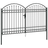 Fence gate with Lock Grey 300 x 175 cm Steel 42008936