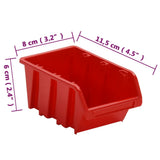 26 Piece Workshop Shelf Set Red and Black 77x39cm Polypropylene 152204