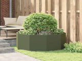 Planter Olive Green 120 x 120 x 50 cm Steel 883748