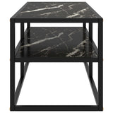 TV Cabinet Black with Black Marble Glass 100x40x40 cm 322858