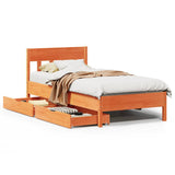 Bed Frame without Mattress Wax Brown 100x200 cm Solid Wood Pine 3301874
