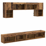 TV Wall Units with LED 6 pcs Old Wood Engineered Wood 3402962