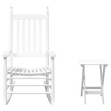 Rocking Chair with Foldable Table White Solid Wood Poplar 3281257