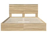 Storage Bed with Drawer Sonoma Oak 120 x 200 cm Engineered Wood 3409575