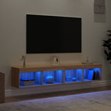 TV Cabinets with LED Lights 2 pcs Sonoma Oak 80x30x30 cm 837146