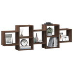 ZNTS Wall Shelf Brown Oak 129x18x42 cm Engineered Wood 853224