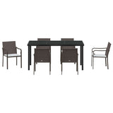 Garden Dining Set 7 pcs Brown Poly rattan 3379048