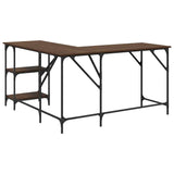 Desk Brown Oak 139x139x75 cm Engineered Wood 837591