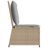 Garden Sofa with Cushion Beige and Grey Poly Rattan 3394479