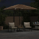 Garden Parasol with LEDs and Steel Pole Brown 248x248x248 cm 4005117